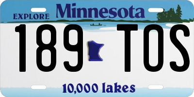 MN license plate 189TOS