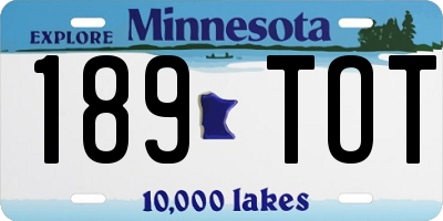 MN license plate 189TOT