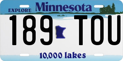 MN license plate 189TOU