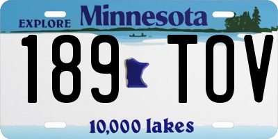MN license plate 189TOV