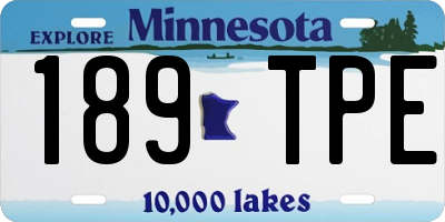 MN license plate 189TPE