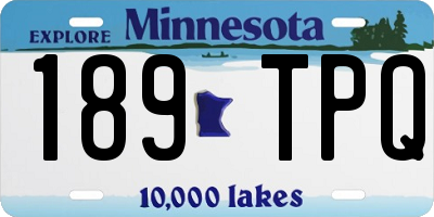 MN license plate 189TPQ