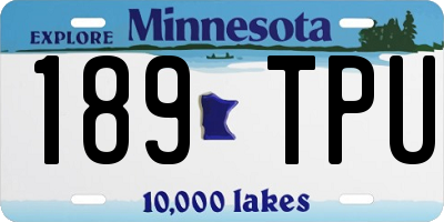 MN license plate 189TPU