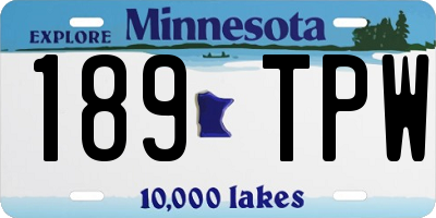 MN license plate 189TPW