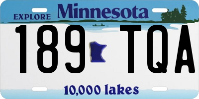 MN license plate 189TQA