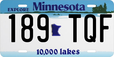 MN license plate 189TQF