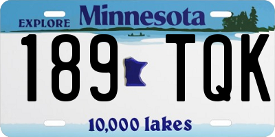 MN license plate 189TQK