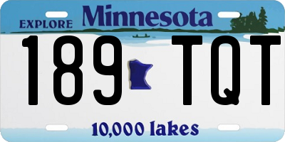 MN license plate 189TQT