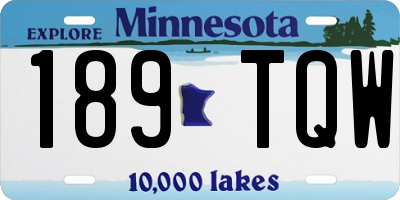 MN license plate 189TQW