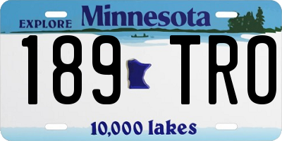 MN license plate 189TRO