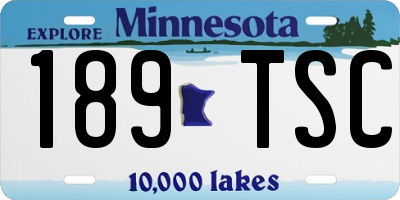MN license plate 189TSC