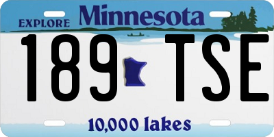 MN license plate 189TSE