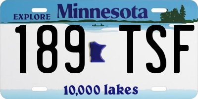 MN license plate 189TSF