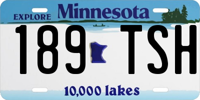 MN license plate 189TSH