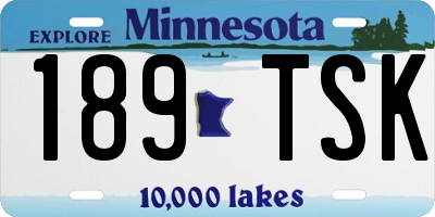 MN license plate 189TSK
