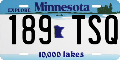 MN license plate 189TSQ