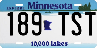 MN license plate 189TST