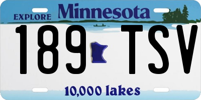 MN license plate 189TSV