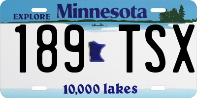 MN license plate 189TSX