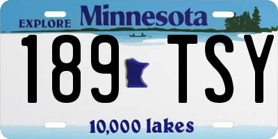 MN license plate 189TSY