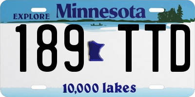 MN license plate 189TTD