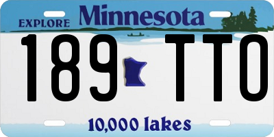 MN license plate 189TTO