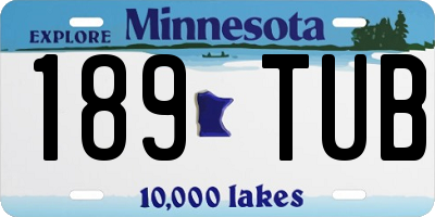 MN license plate 189TUB