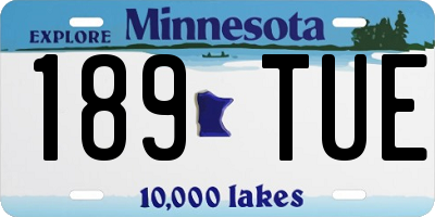 MN license plate 189TUE