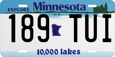 MN license plate 189TUI