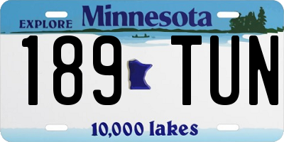 MN license plate 189TUN
