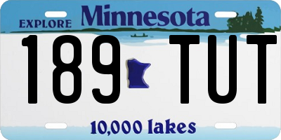 MN license plate 189TUT