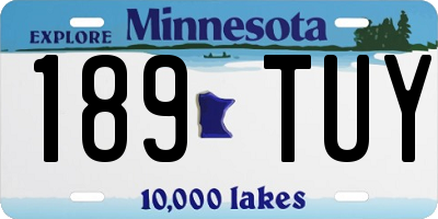 MN license plate 189TUY