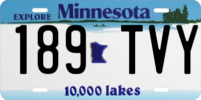 MN license plate 189TVY