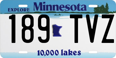 MN license plate 189TVZ