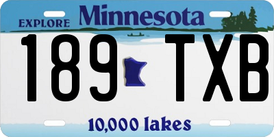 MN license plate 189TXB