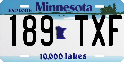 MN license plate 189TXF