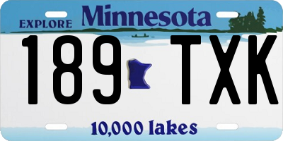 MN license plate 189TXK