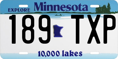 MN license plate 189TXP