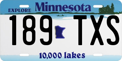 MN license plate 189TXS