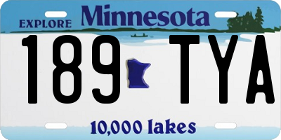 MN license plate 189TYA