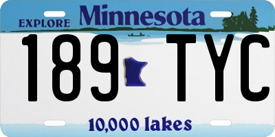 MN license plate 189TYC