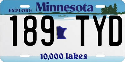 MN license plate 189TYD