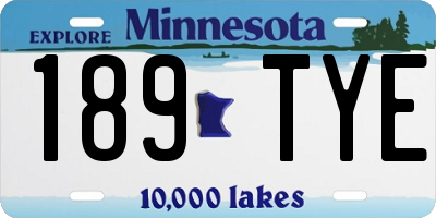 MN license plate 189TYE