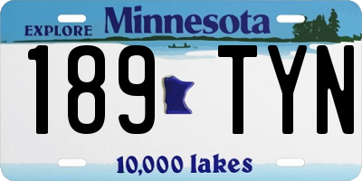 MN license plate 189TYN