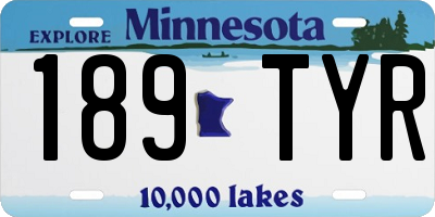 MN license plate 189TYR