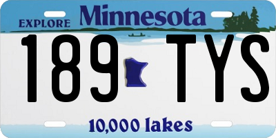 MN license plate 189TYS
