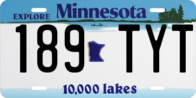 MN license plate 189TYT