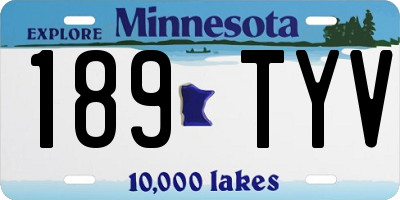 MN license plate 189TYV