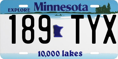 MN license plate 189TYX