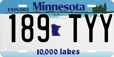 MN license plate 189TYY